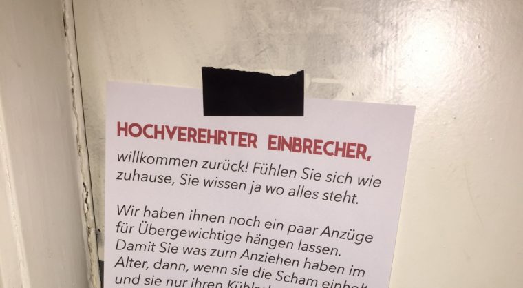 Die wohl charmanteste Antwort auf einen Einbruch