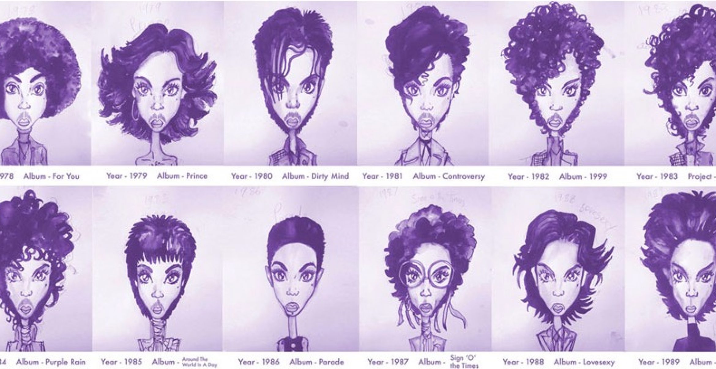 39 Alben, 35 Frisuren – eine visuelle Ode an Prince