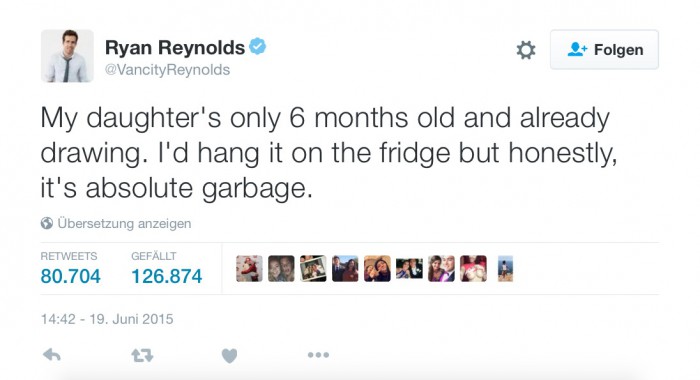 Erziehungstipps von Ryan Reynolds sind das neue Highlight des Internets