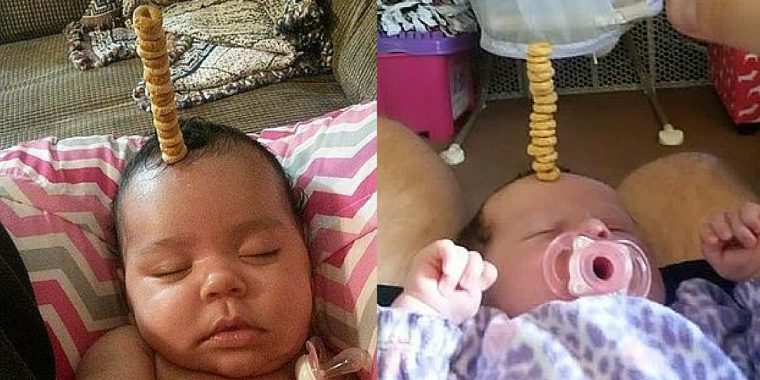 “Cheerio Challenge“: Väter, die Cerealien auf ihren Babys stapeln, sind die neuen Helden unserer Zeit