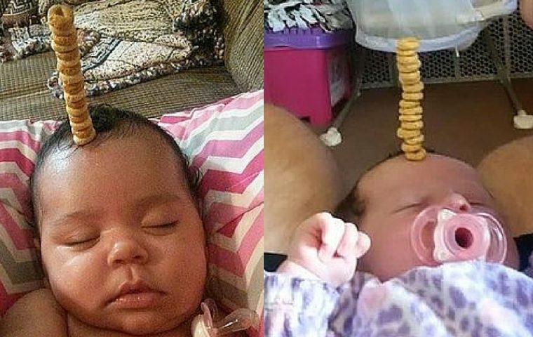 “Cheerio Challenge“: Väter, die Cerealien auf ihren Babys stapeln, sind die neuen Helden unserer Zeit