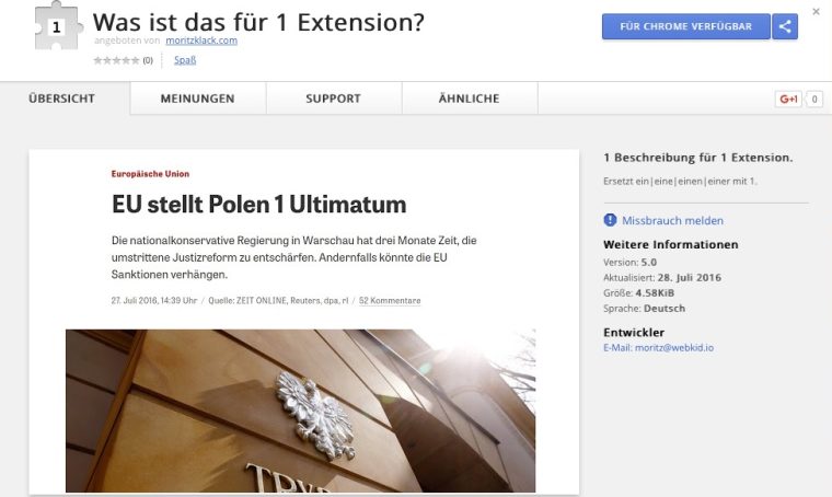 Whaat? Was ist das für 1 Chrome Extension?