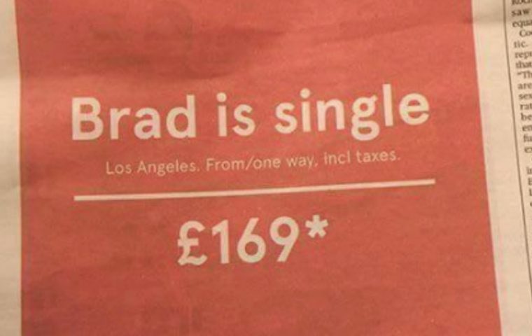 Brangelina: Norwegische Airline bietet kurzerhand Flug nach Los Angeles an