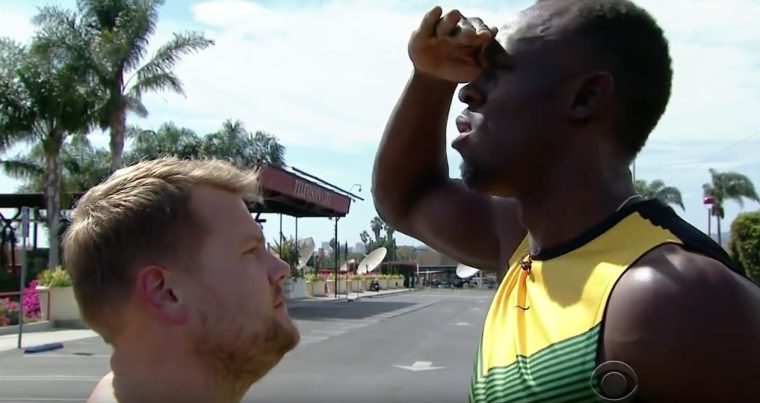 Challenge: James Corden fordert Usain Bolt im 100 Meter-Sprint heraus