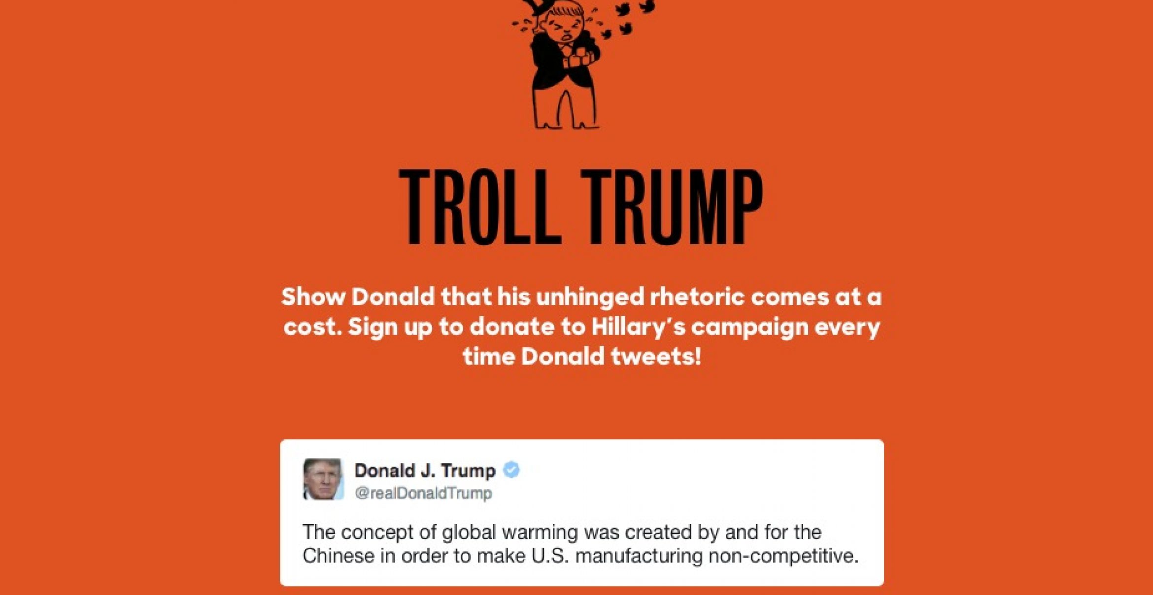“Troll Trump“: Bei jedem Tweet von Donald Trump klingelt bei Hillary Clinton die Kasse