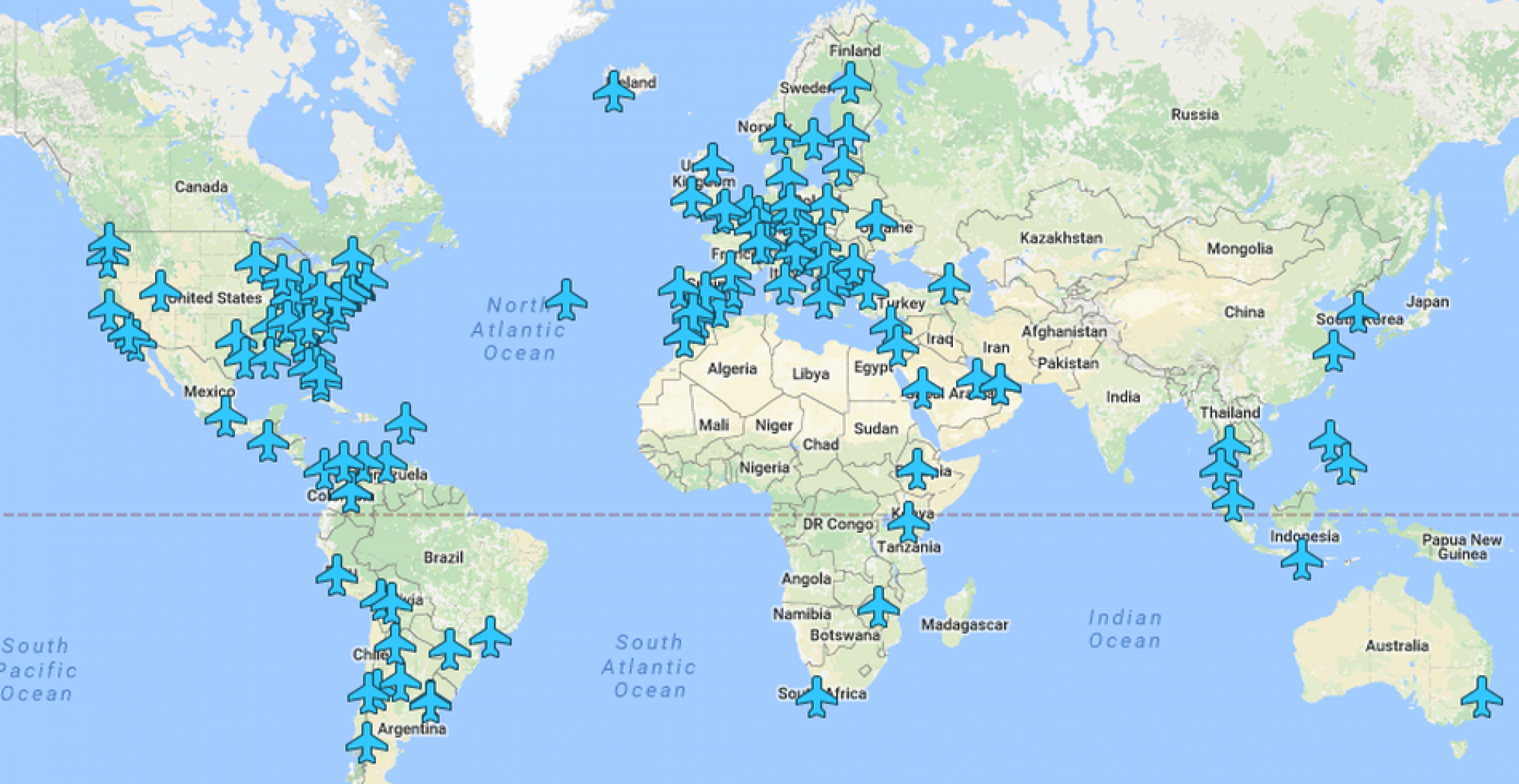 Lifesaver: Diese Weltkarte hat sämtliche Airport-Wifis der Welt verzeichnet