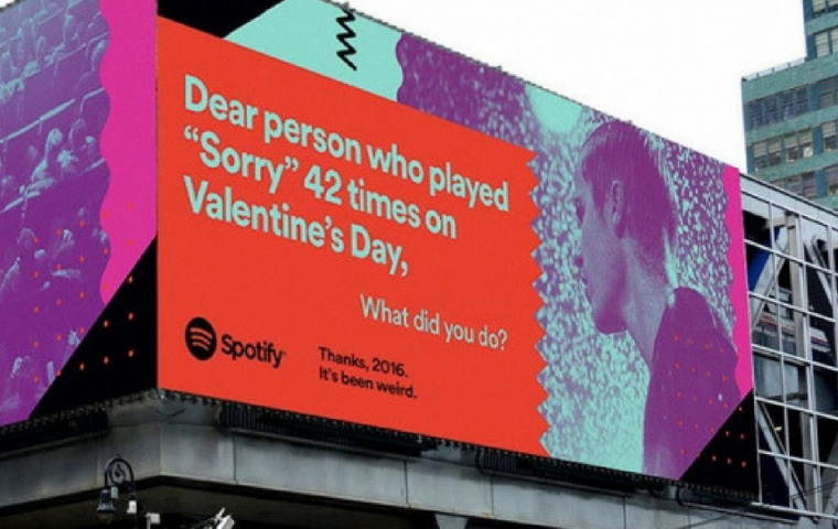 “Danke, 2016. Du warst schräg.“: Spotify beendet mit globaler Outdoor-Kampagne das Jahr – und spielt dabei mit User Data