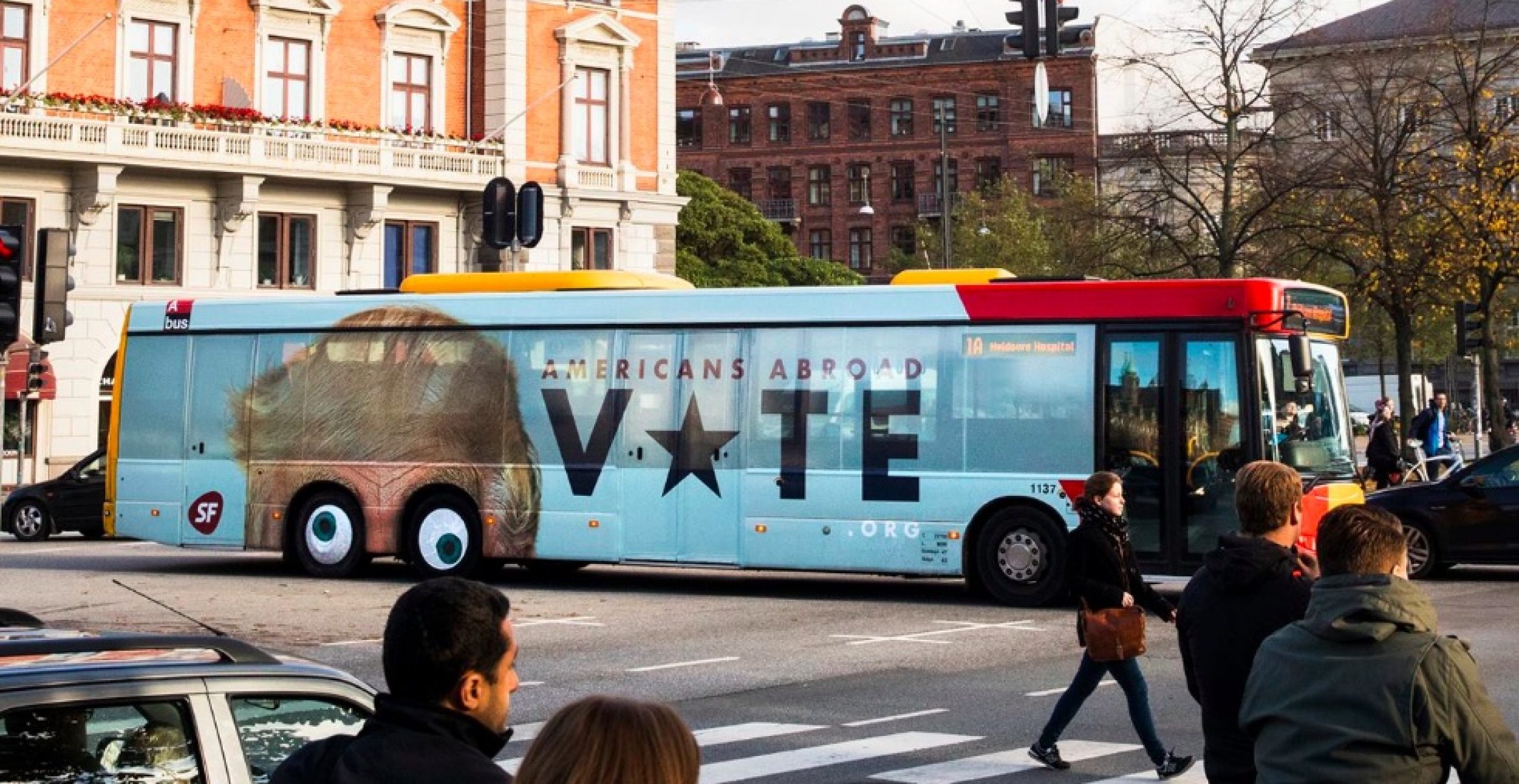 Anti-Trump-Kampagne auf Bussen bringt Kopenhagen zum Lachen