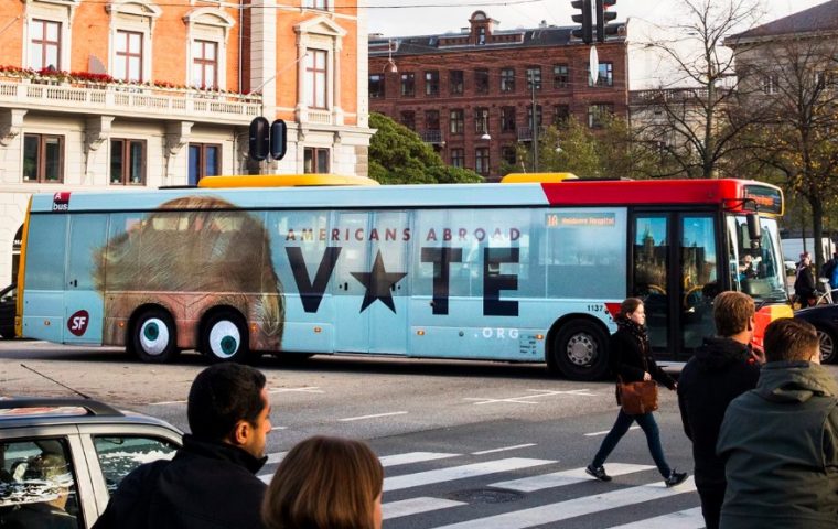 Anti-Trump-Kampagne auf Bussen bringt Kopenhagen zum Lachen