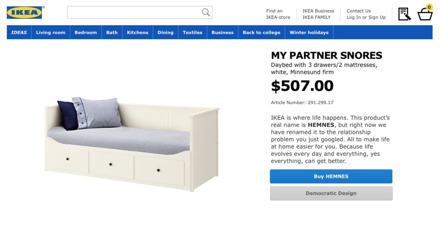 „Retail Therapy“: So versucht Ikea Beziehungsprobleme zu lösen