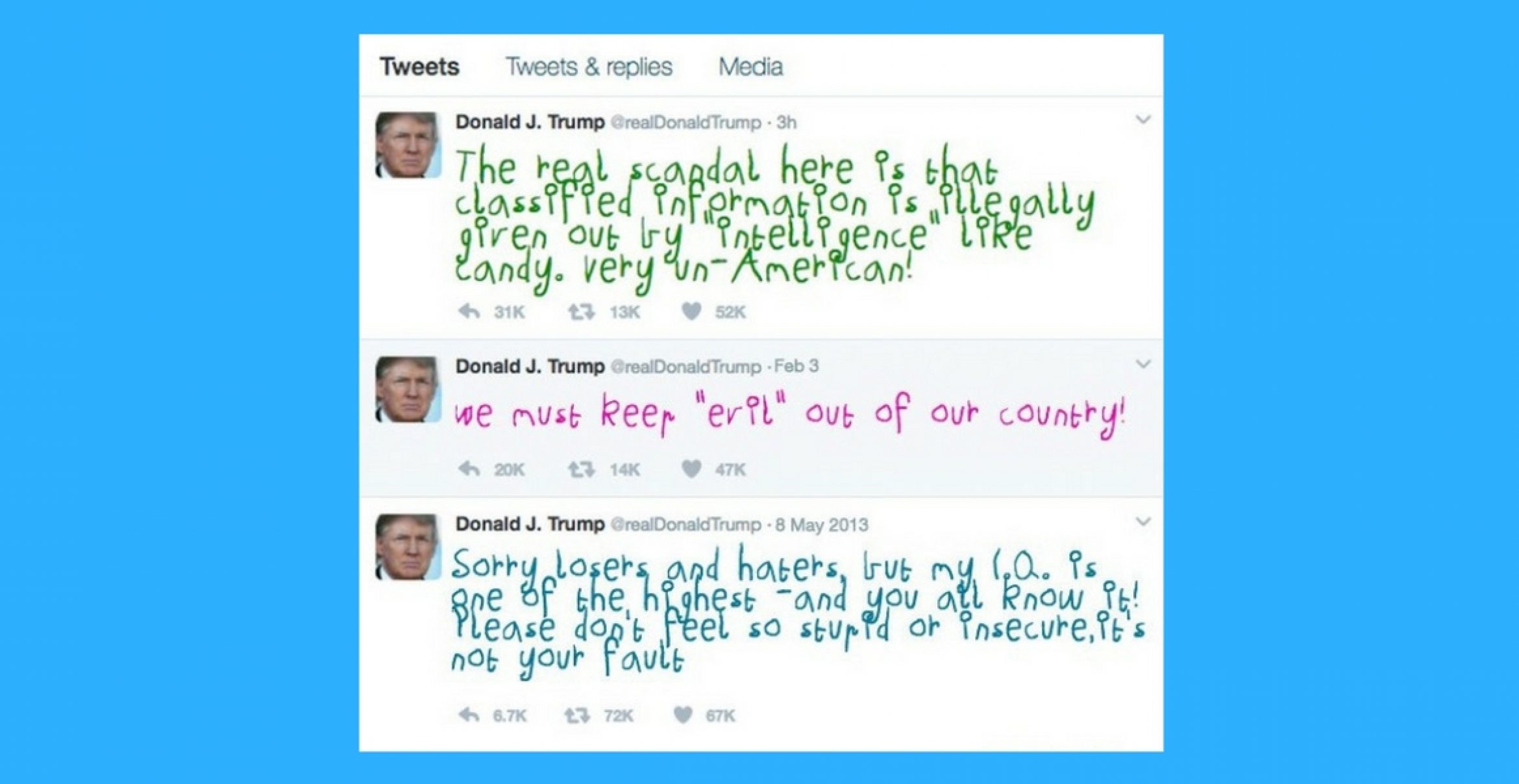 Like a Child: Diese Chrome-Extension wandelt Donald Trumps Tweets in Kinderschrift um