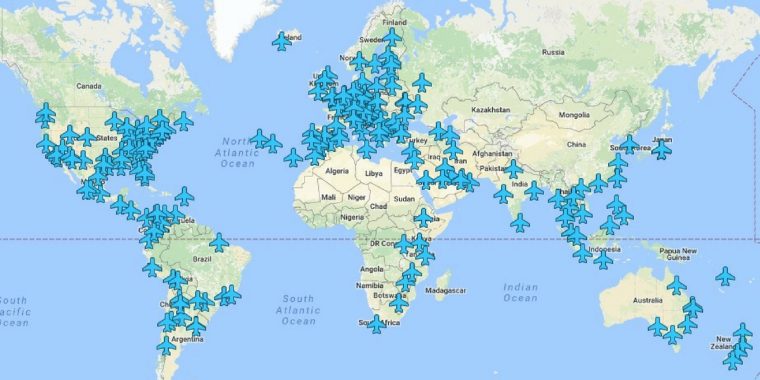 Diese Map versorgt uns mit WLAN-Passwörtern an den jeweiligen Flughäfen