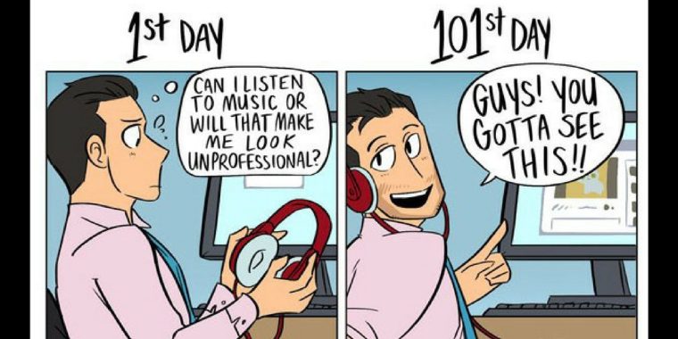 Diese Comics veranschaulichen, wie sich die Jobeinstellung in 100 Tagen verändert