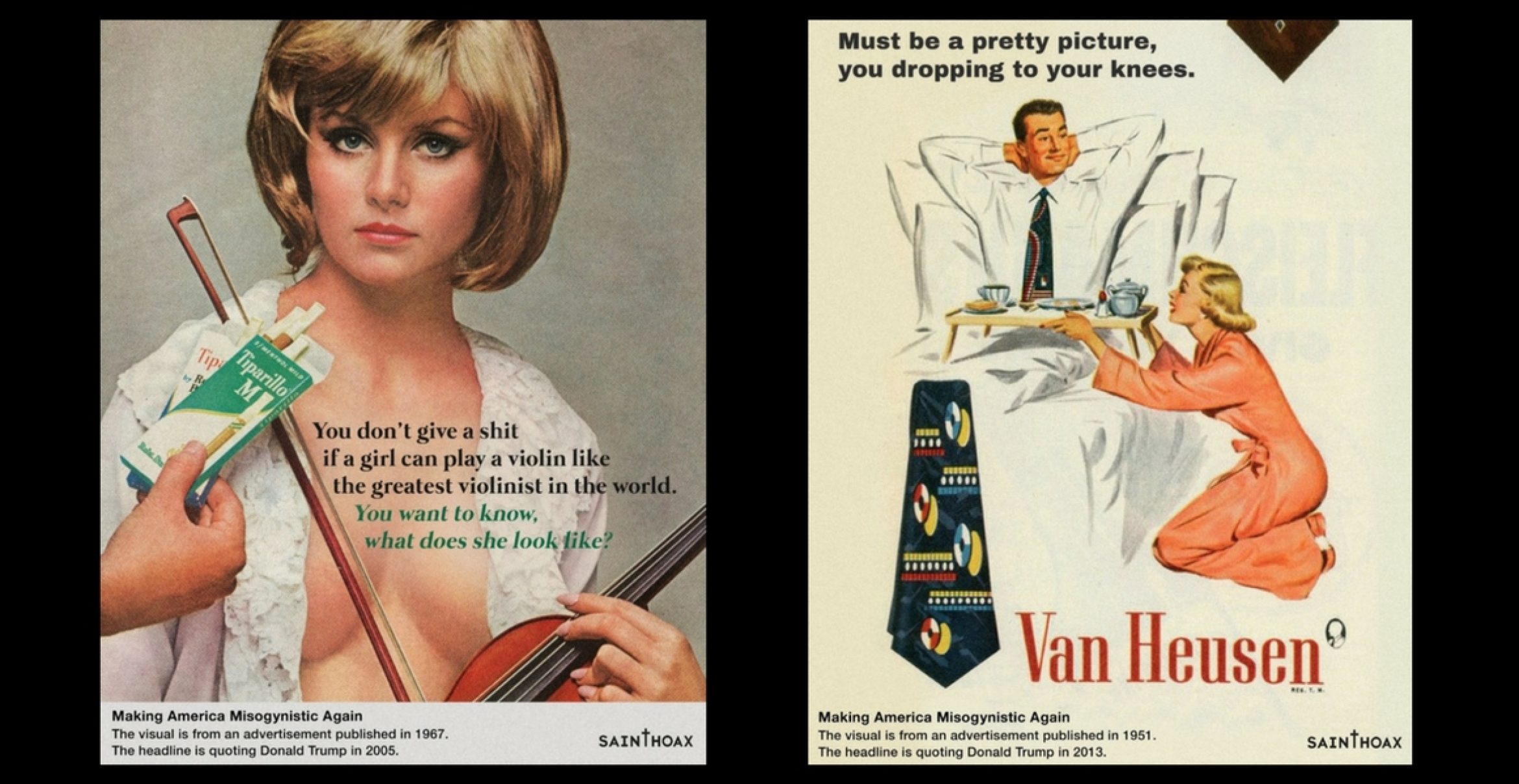Mad Man: Künstlerin packt Trump-Zitate auf altmodische Werbeplakate