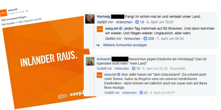 “Inländer raus“: So kontert Easyjet auf Haterkommentare zur aktuellen Kampagne