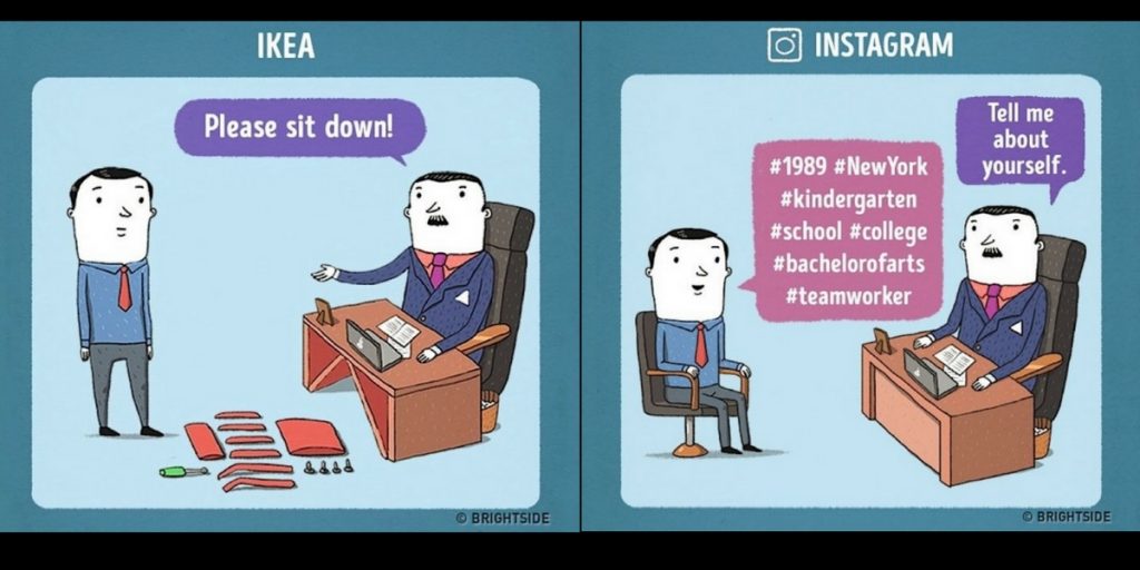Bewerbungsgespräche: Dieser Künstler illustriert klischeehafte Bewerbungssituationen von großen Unternehmen