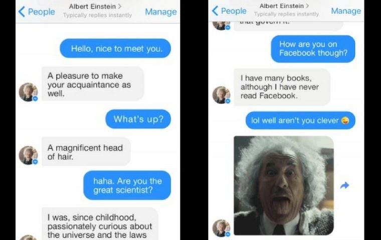 Real Talk: Mit Albert Einstein via Facebook-Messenger über das Weltall philosophieren