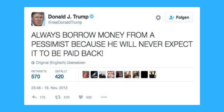 Bootcamp für Entrepreneure: Donald Trumps beste Tweets zum Thema Erfolg