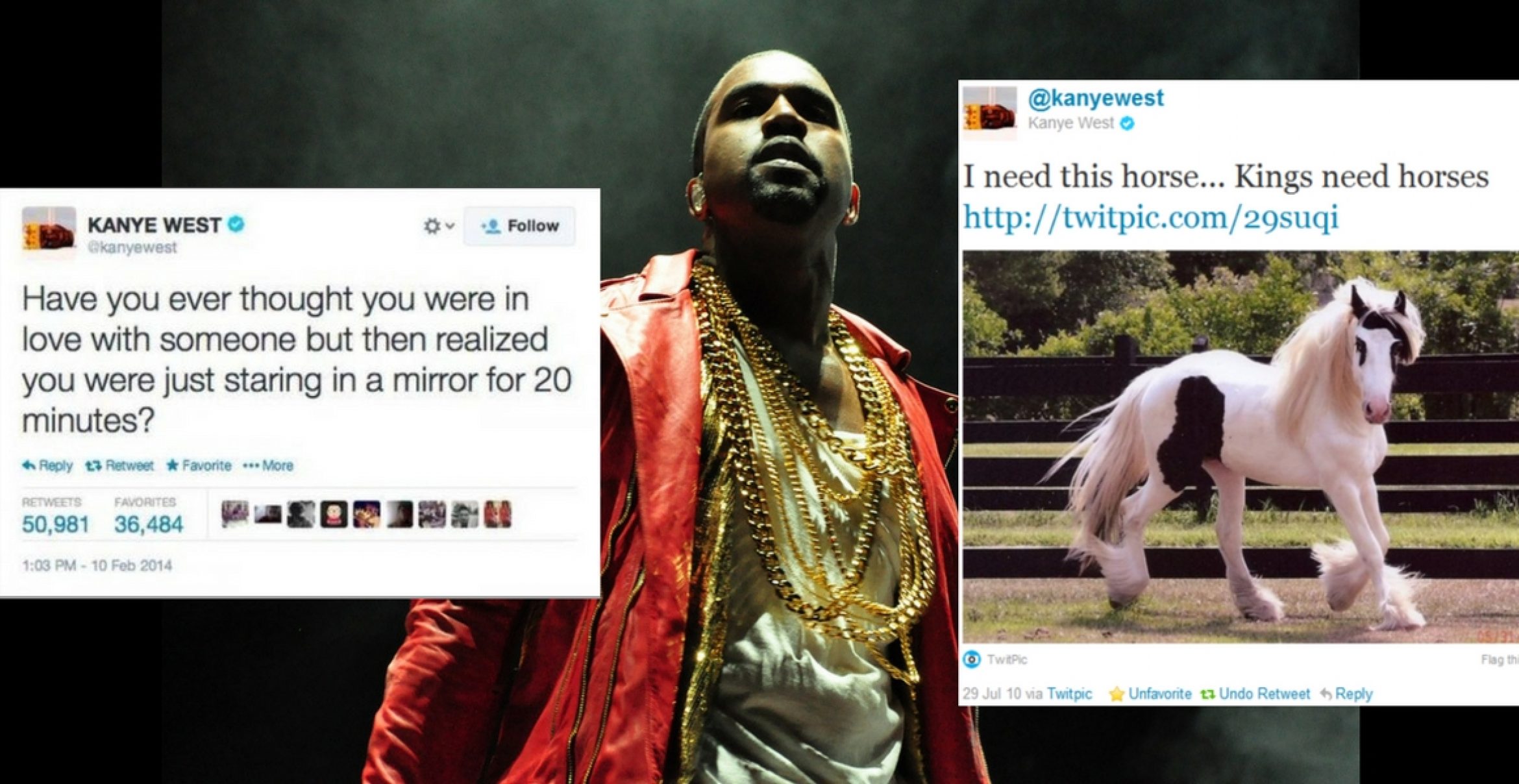 Zehn gelöschte Tweets von Kanye West, die uns ein breites Grinsen ins Gesicht zaubern