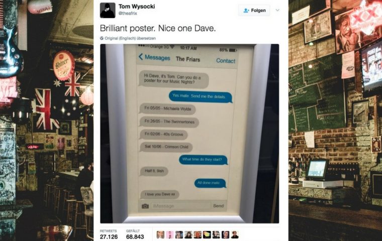 Wie es wirklich war: Die Story hinter dem viralen Werbeplakat eines britischen Pubs