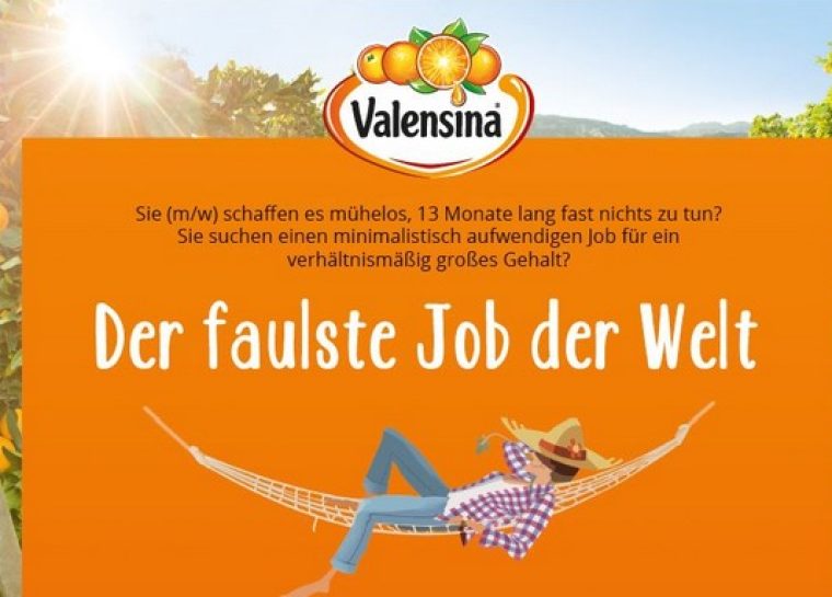Valensina hat den wahrscheinlich faulsten Job der Welt für euch
