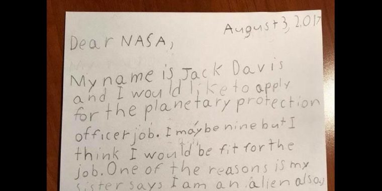 Neunjähriger bewirbt sich bei der NASA als “Planetary Protection Officer“