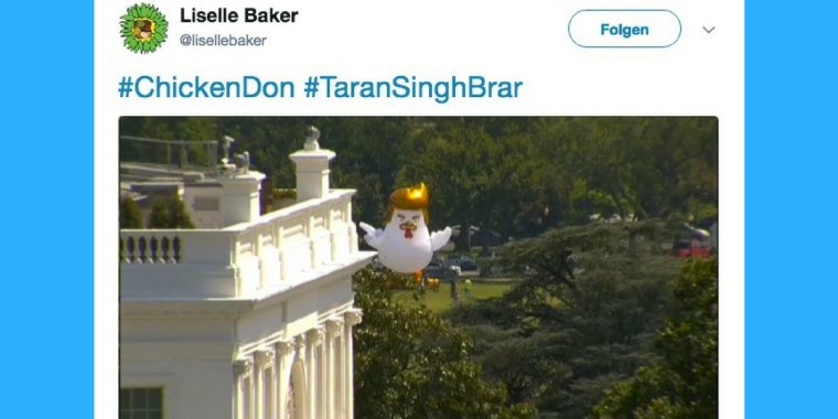 Ein Chicken sagt mehr als tausend Worte: Die etwas andere Anti-Trump-Demo