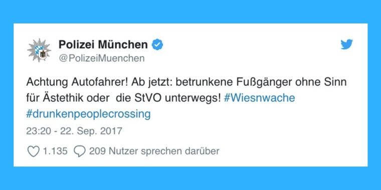 #Wiesnwache: Die besten Tweets der Münchner Polizei zum Oktoberfest