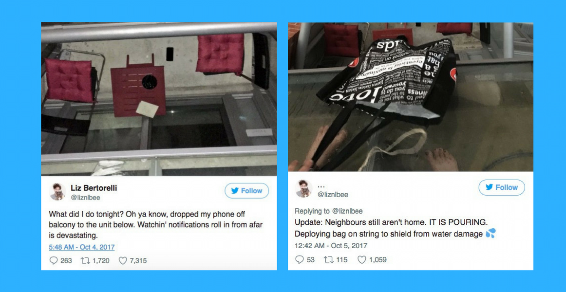 Frau lässt iPhone auf den Balkon der Nachbarn fallen – und geht mit ihrer Rettungsaktion viral