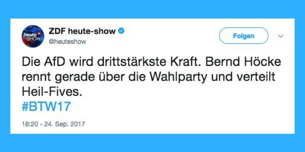 Zehn “heute show“-Tweets, bei denen unser Daumen straight nach oben zeigt