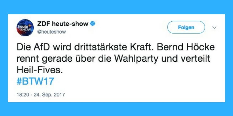 Zehn “heute show“-Tweets, bei denen unser Daumen straight nach oben zeigt