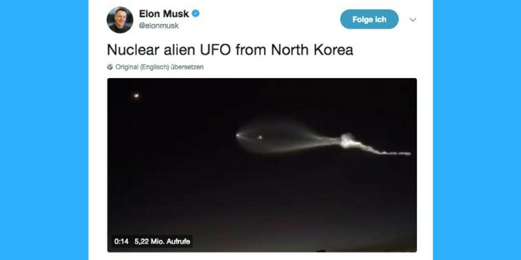 US-Bürger halten SpaceX-Rakete für ein Ufo – und Elon Musk amüsiert sich darüber