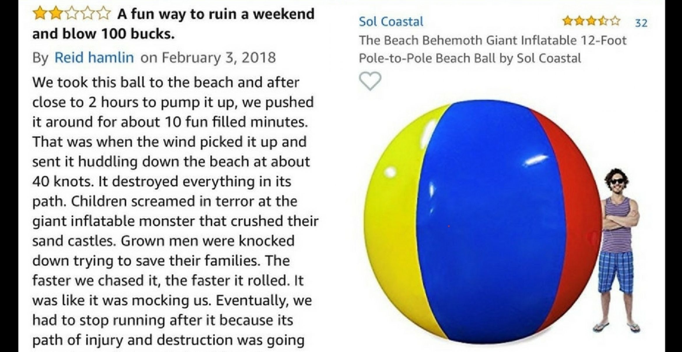 Vier Meter-Wasserball hinterlässt eine Spur der Verwüstung