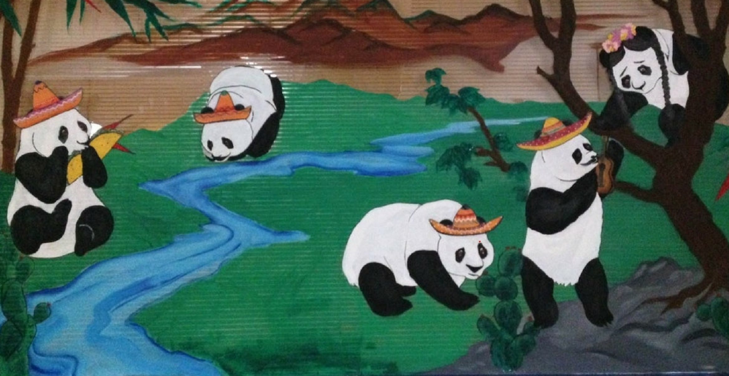 Mexikanisches Restaurant setzt Pandas einen Sombrero auf