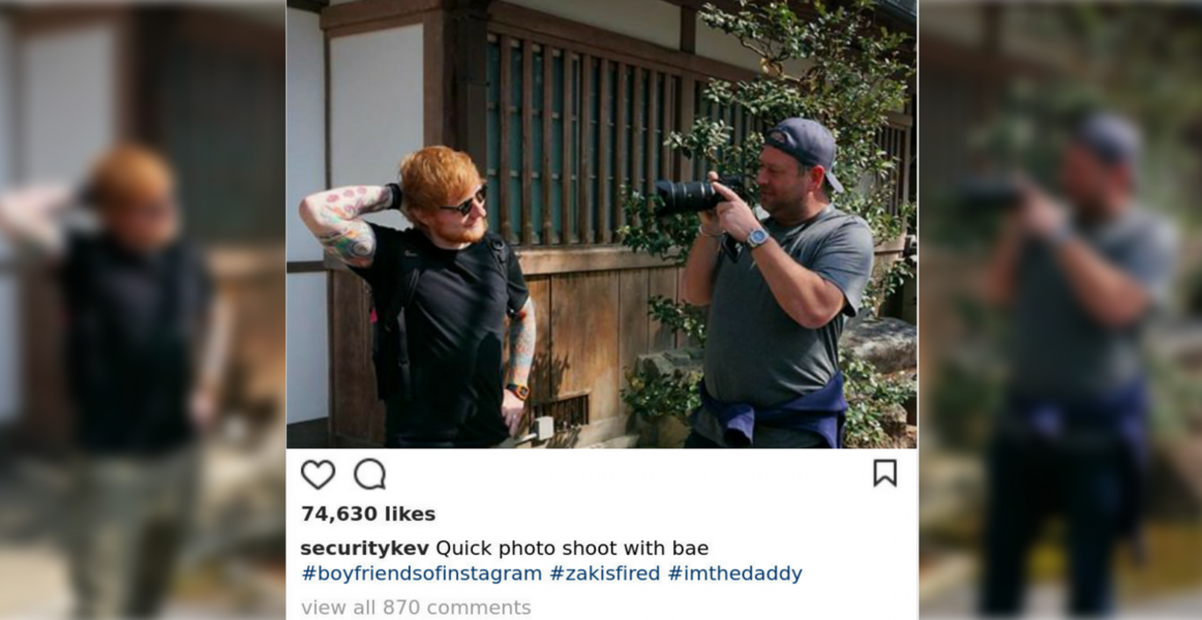 Ed Sheerans Bodyguard hat Instagram verstanden