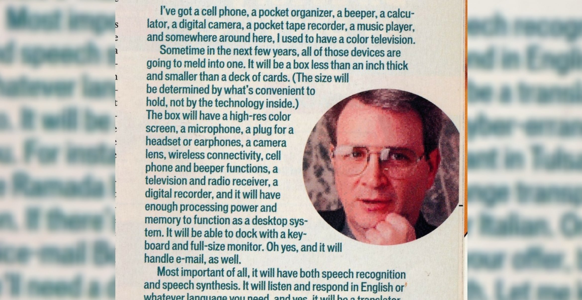 Autor sagt 1999 on point das Smartphone voraus