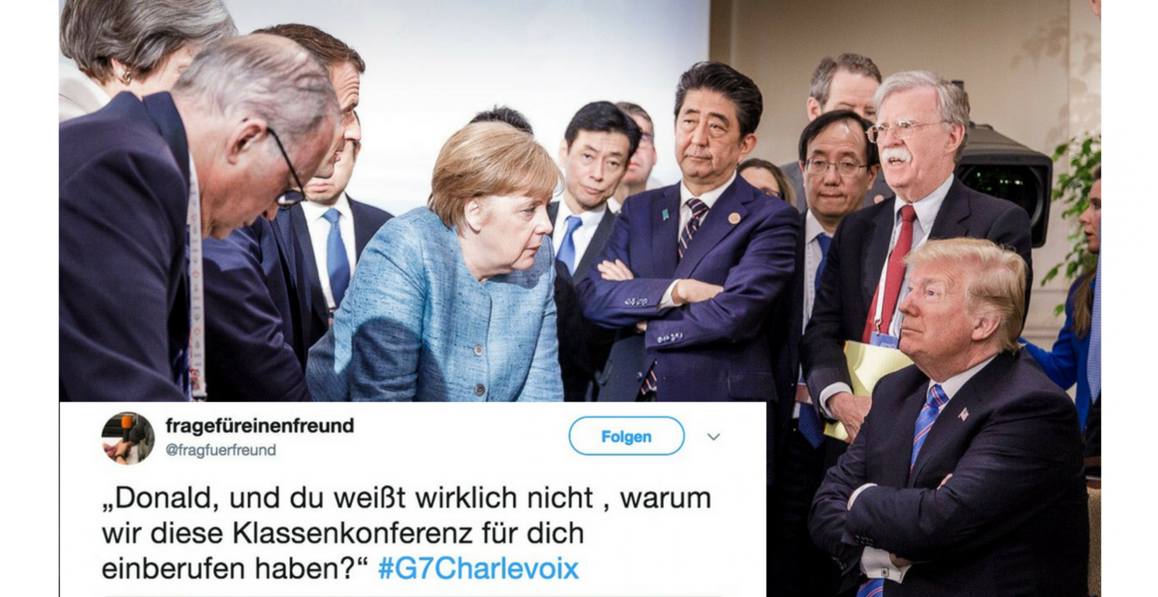 Twitter liebt den grumpy Trump: Die zehn gemeinsten Memes zu G7