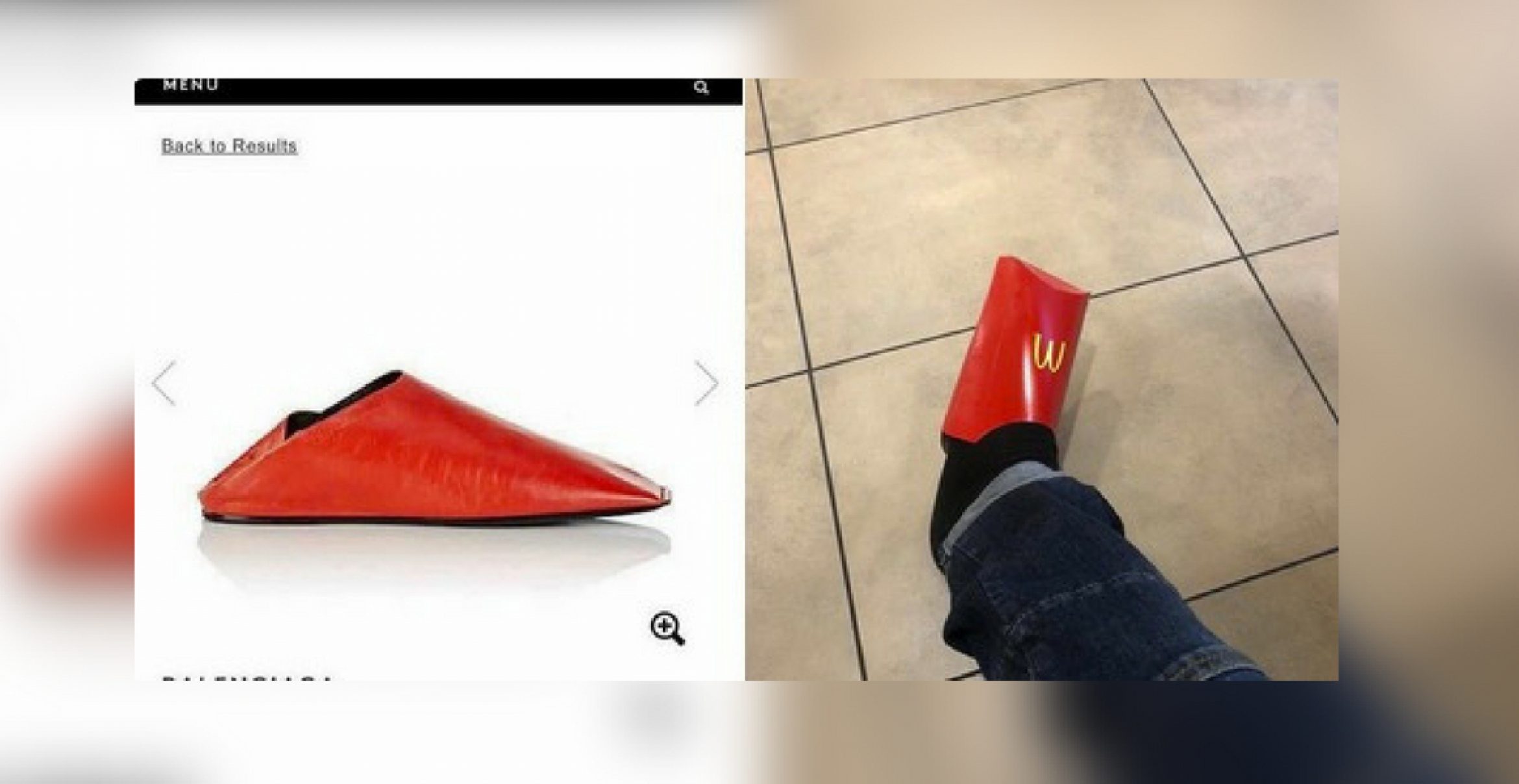 Balenciaga macht mit neuem Schuhmodel aus Versehen Werbung für McDonalds