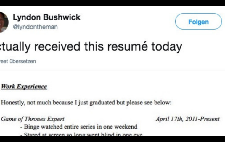 Lebenslauf des Tages: Bewerber will mit Serienexpertise einen Job landen