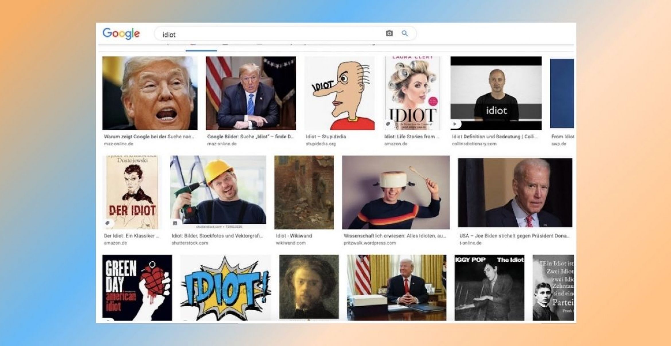 Wer “Idiot“ googelt, findet Bilder von Donald Trump – darum ist das so