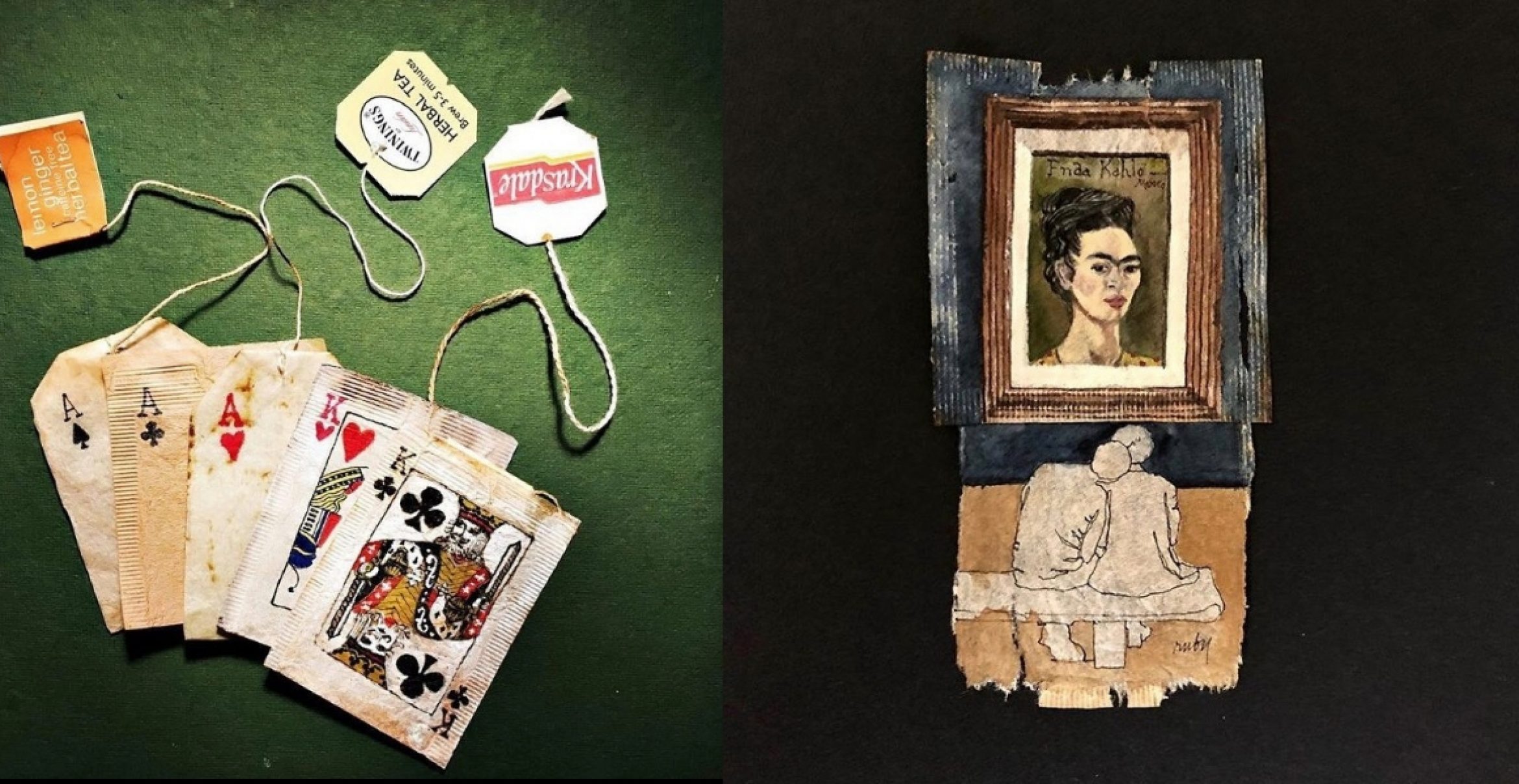 Teebeutel als Leinwand: Diese Malerin macht etwas andere Kunst