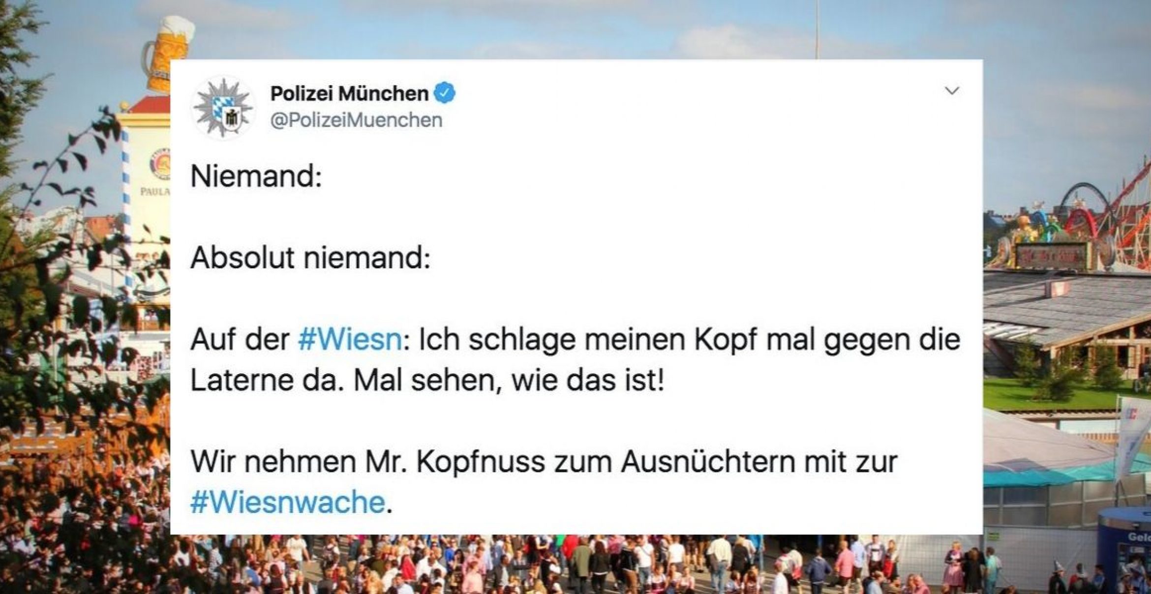 #Wiesnwache 2019: Die besten Tweets der Münchner Polizei zum Oktoberfest