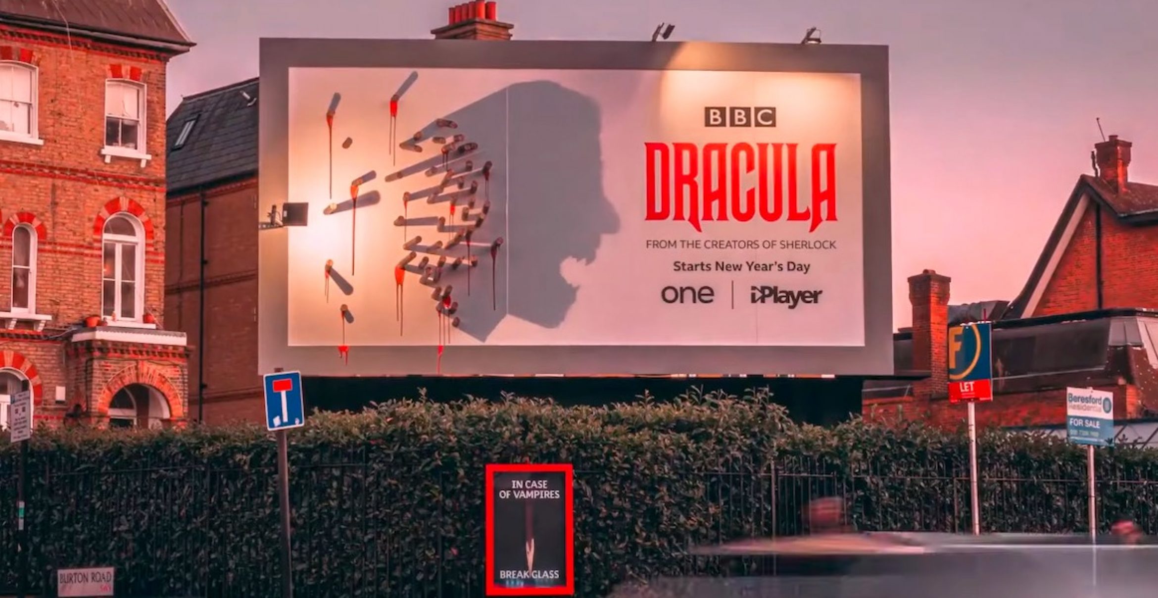Das Billboard für die Netflix-Serie „Dracula“ ist Außenwerbung at its best