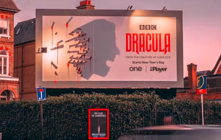 Das Billboard für die Netflix-Serie „Dracula“ ist Außenwerbung at its best