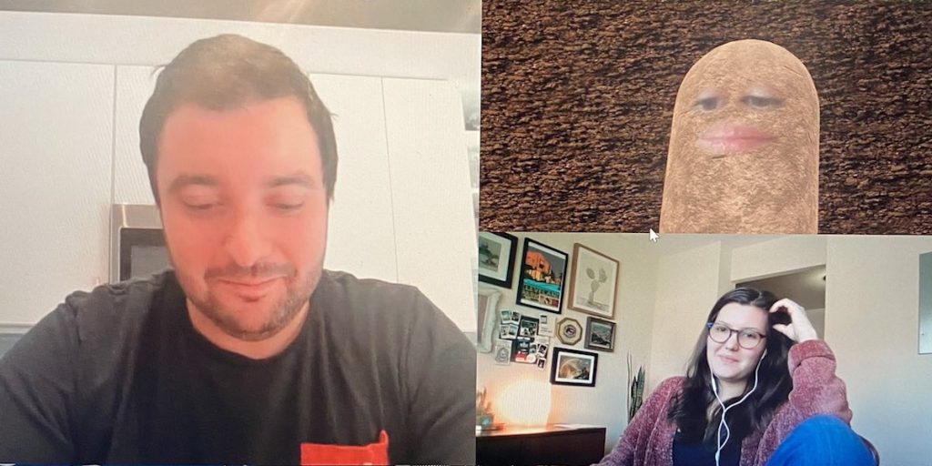 Chefin erscheint im Video-Call versehentlich mit aktiviertem Kartoffel-Filter