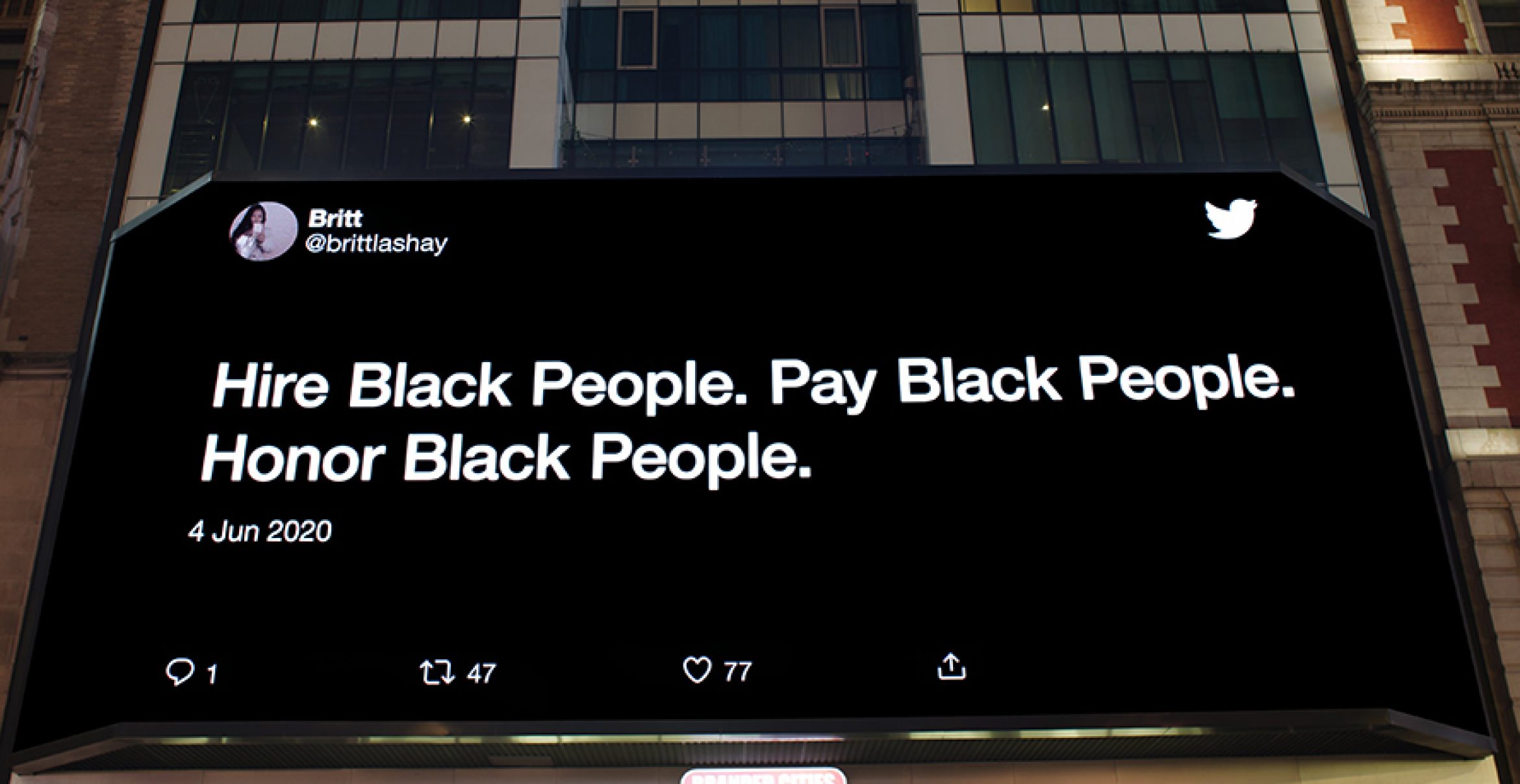 Twitter veröffentlicht Billboards über Rassenungleichheit in Städten, die Protestzentren waren