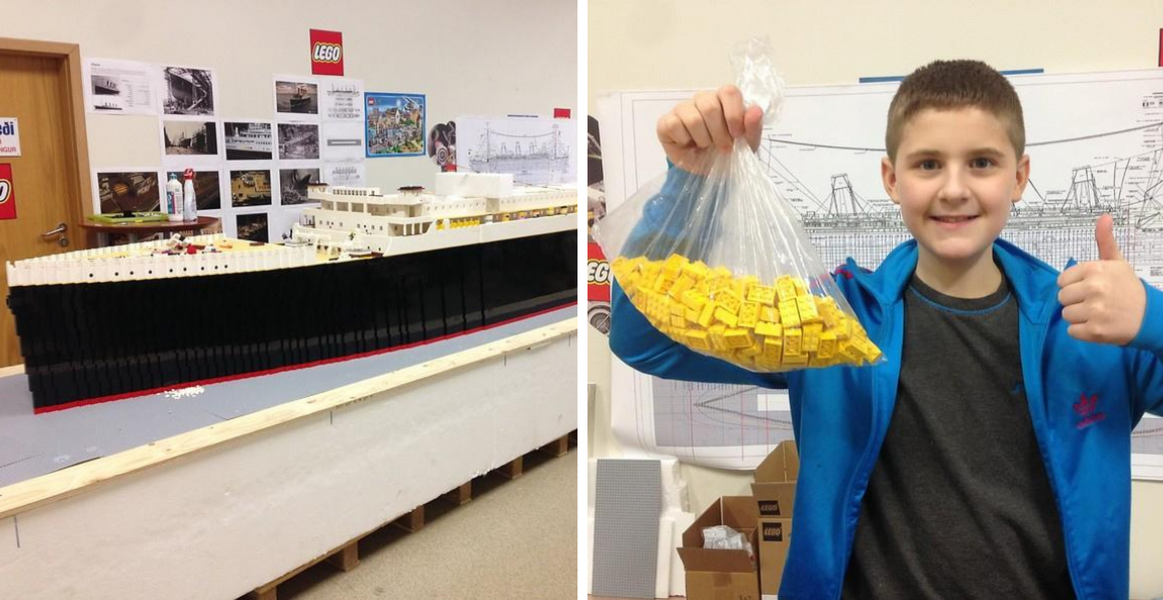 Als er zehn Jahre alt war: Isländer baute in 700 Stunden größte Lego-Titanic der Welt