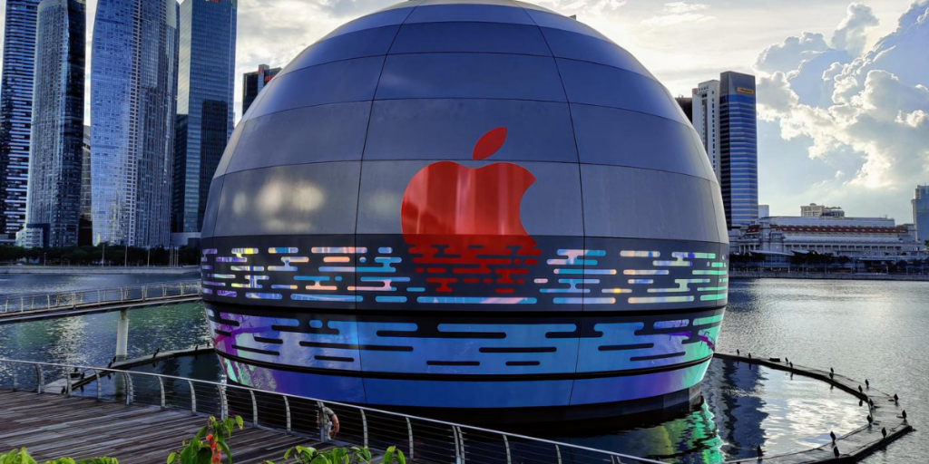Schwimmender Apple Store eröffnet in Singapur