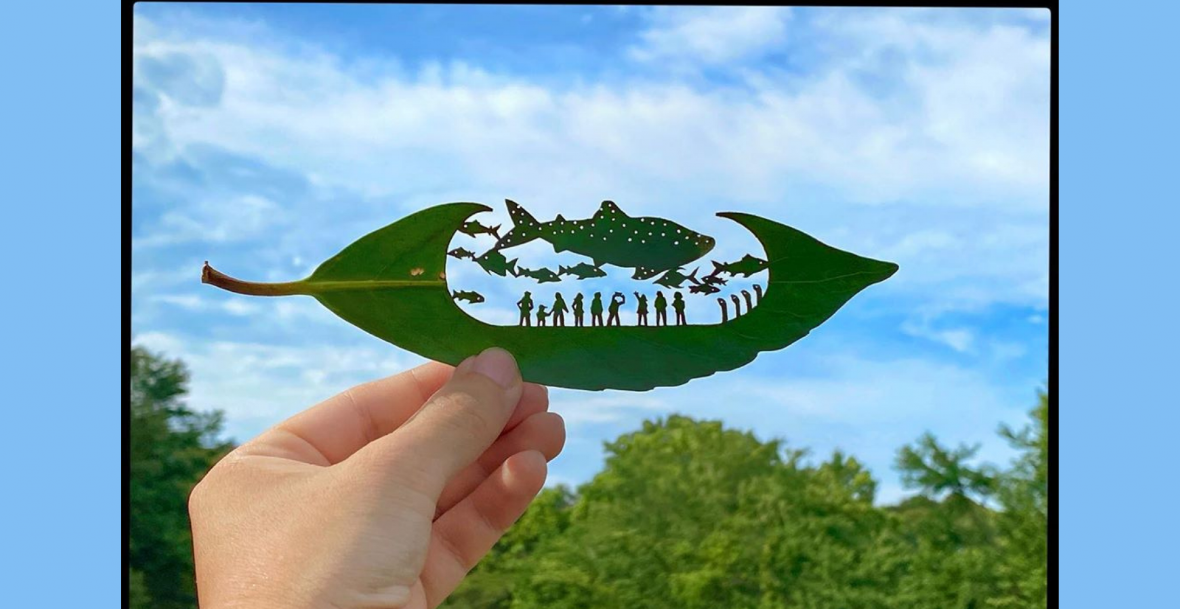 Japanischer Schnittkünstler verwandelt Baumblätter in Kunstwerke