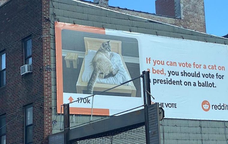 Reddit startet witzige Plakat-Kampagne, um Leute zum Wählen zu animieren